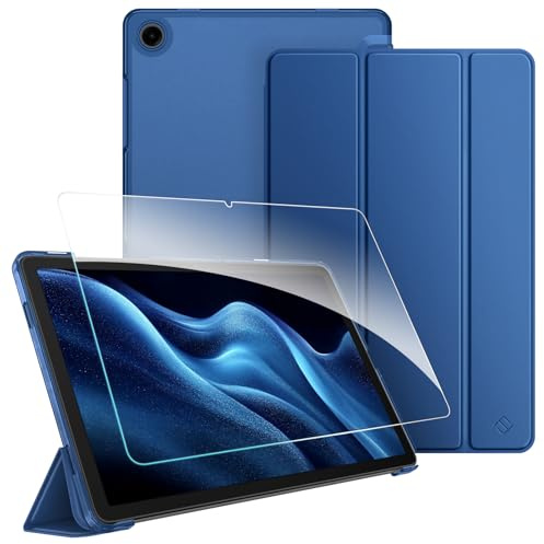Fintie Funda y Protector de Pantalla para Samsung Galaxy Tab A11+ / A9+ 11 | Modelo 2023 (SM-X210/X216/X218) - Funda Ultrafina con Cubierta Trasera Translúcida, Azul Marino