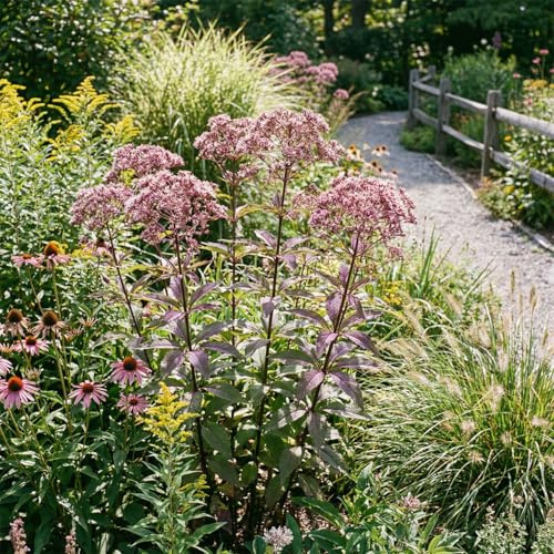 Bloomique - 3er - Set - Purpur - Wasserdost (Eupatorium purpureum) - Wasserdost - Reichblühend - Winterhart - Mehrjährig - Höhe 10-20 cm - Topf 9 cm