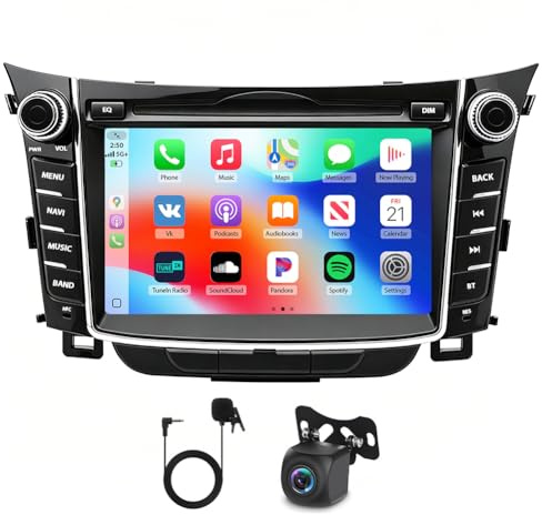 7 inch Android 14 Doppel DinAutoradio für Hyundai I30 2012-2017, 2+64G Touch Screen Upgrade Stereo for Hyundai I30 GD Car Radio mit Wireless Carplay Android Auto Bluetooth Rückfahrkamera FM/RDS SWC