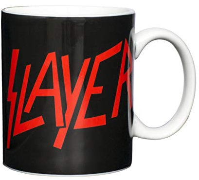 Slayer Kaffeetasse Logo, Porzellan, schwarz, 8 cm, 1 Stück (1er Pack)