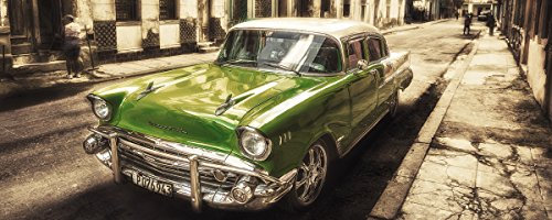 Eurographics, DG-ALU1001 Cuban Car IV 50x125 Glasbild, Glas, Bunt, 125 x 50 x 2 cm