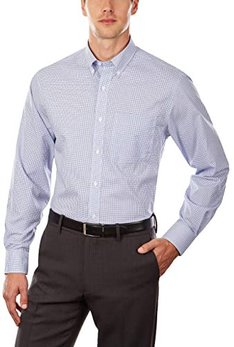 Tommy Hilfiger Chemise à coupe régulière pour homme Vichy - Bleu - 46 cm cou 91/94 cm manche(XXL)