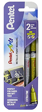 Pentel MFP10 Paint Marker, Extra Fine 1.0mm Bullet Tip, Gold and Silver ink(Pack of 2)