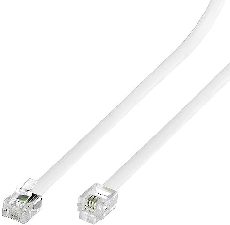 Conext Link RJ11 6P4C Modular Telephone Extension Cable Phone Cord Line Wire (7 Feet, White) (33200)