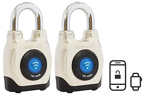 eGeeTouch Cadenas intelligent pour extérieur 4e génération, résistant aux intempéries, conception robuste pour utilisation commerciale, Bluetooth + NFC (manille courte)