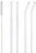 Gems | Glass Straws Reusable Drinking Straws 2 Bent Straws 2 Straight Straws with 1 Cleaning Brush - Perfect for Hot & Cold Drinks - Smoothie Milk Shake Clear Water Juice Party - Pack of 4