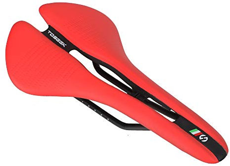 Bike Saddle，Bike Seat Professional Mountain Bike EVA Saddle UltraLight MTB Bicycle Cushion (Red)