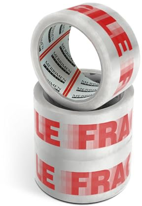 Merrimen Strong Heavy Duty Roll Pack Fragile Packaging Tape, Secure Sticky Sealing Tape for Parcel Boxes, Moving Boxes, Large Postal Bags for Long Term Storage, (48MM x 66M) (3 rolls, Brown)