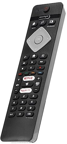 Gvirtue Fernbedienung Ersetzen für Alle Philips Ambilight 4K Smart LED TV 75PUS6754/12 65PUS6754/12 65PUS6704/12 55PUS6754/12 50PUS6754/12 43PUS6754/12-Keine Einrichtung Erforderlich