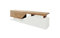 Bestmobilier - Meuble TV Pitt Rectangulaire en Bois Blanc avec Rangements 2 Portes - Salon Industriel/Vintage/Rétro