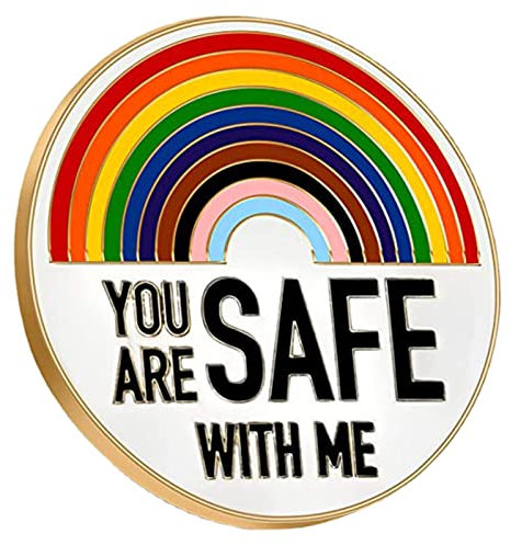 Generic Regenbogen-Stolz-Emaille-Pin, 1pc/ You Are Safe with Me - Langlebig Pride Emaille Badge - Farbgetreuer Regenbogen-Pin für Ärzte, Krankenschwestern, Sicherheitspersonal
