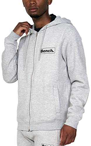 Bench Mens Irving Hooded Full Zip Sweatshirt Hoody Hoodie - Grey - L