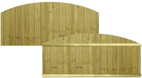 Dome Top Wooden Garden Fence Panel, 6ft x 2ft Tongue & Groove Semi-Braced