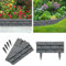 ADEPTNA Premium 8 PACK Brick Effect Panel Plastic Interlocking Garden Edging Skirting Border Picket Fence Barrier Lawn Garden Fencing for Decorative Flowerbed Pathways Tree Pond (GREY)