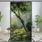 Fensterfolie Privatsphäre Dekorativ Wald Bach Landschaft Ölgemälde Statisch Haftende Fensteraufkleber Kein Kleber Fensterbeläge Fenstertönung B 52 x 130 cm