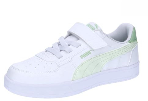 Puma Unisex Kids Puma Caven 2.0 Ac+ Ps Sneakers, Puma White-Green Illusion-Pure Green, 30 EU