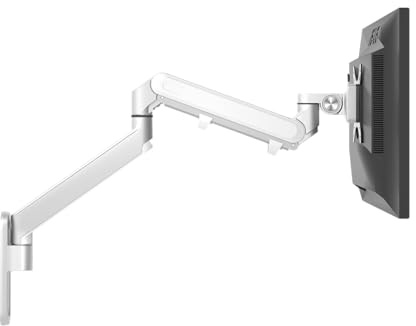 ALBERENZ® Einzel Monitorhalterung Wandhalterung mit Gasfeder, Verstellbarer Monitorarm für 17-32 Monitore, ergonomisches Design, höhenverstellbar und neigbar, Farbe Silber