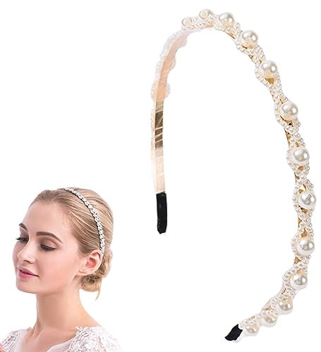 Headband Flower Girl Hair Piece Wedding Pearl Tiara Headbands Bridal Rhinestone Girl Hair Accessories for Princess 2424