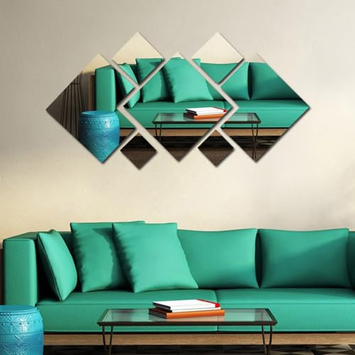 Qiwenr Espejo de Pared Decorativo Grande Sin Marco - Vidrio Plateado para Armarios, Salón, Pasillo y Comedor