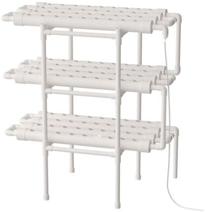 Loobiiny Idroponica Verticale 3 Strati 108 Posizioni Torre Idroponica 3,5 * 4,5 Cm Cesto di Impianto di Coltivazione Idroponica Giardino Verticale Grow Box Kit Completo Esperimento Idroponico