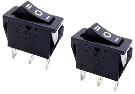 JZK 2x ON OFF ON Wippschalter 15A 250V AC 3 Positionen 3-polig 3 Terminals Hebelschalter SPDT 3pin Rechteckiger Ein-Aus-Ein-Schalter KCD Ein Aus Ein Netzschalter Rechteck Tastenschalter