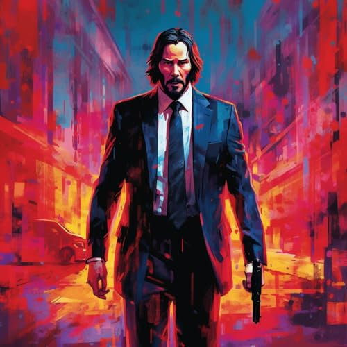 sedax LED Bilder John Wick 30 x 40 Kein Leuchtrahmen – Stimmungsvolle LED Beleuchtung, Individuell & langlebig I Modernes Wandbild mit warmweißen & kaltweißen LEDs für gemütliche Atmosphäre