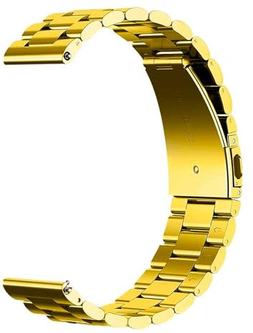 OcioDual Uhrenarmband, Edelstahl, Metallarmband, Farbe Gold 18mm Uhrenarmbänder, Smartwatch Armband, Ersatzarmband Smartwatch, Uhrenarmbänder für Herren, Universelle Armbänder