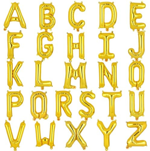16 Zoll Klein Luftballon Buchstaben M Gold Ballons Small Mylar Alphabet Folienballon Jubiläum Babyparty Hochzeit Geburtstag Party Dekoration 40 CM(Gold M)