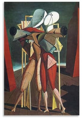 YOOSONG Poster mit Giorgio De Chirico Hektor und Andromachi, Kunstdruck, Poster, Wandkunst, Gemälde, Leinwanddekoration, Heimposter, 50 x 75 cm