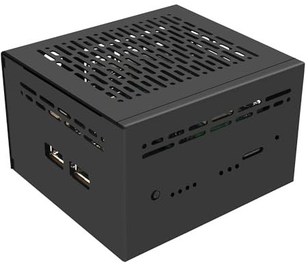 Geekworm X1202-C1 Metal Case for Raspberry Pi 5 & X1202 UPS & Active Cooler & X1000/X1001/X1003/X1004/M901 PCIe Top