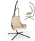 KOMFOTTEU Hängesessel mit Getell, Hängemattenstuhl mit gepolstertem Sitz, Schaukelstuhl Hängestuhl max 120 kg belastbar, Hängesessel Hängekorb für Garten Terrasse (Beige)