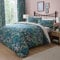 Dreams & Drapes - Teal Green Floral & Bird Duvet Cover - Super King Bedding Size (260 x 220cm) - Reversible (2 Designs) - 3 Pieces - Vintage Floral Bedding in Dark Green - Spring Garden Flower Bed Set
