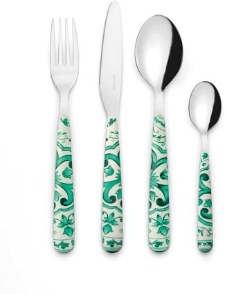 Guzzini 28194569 Cutlery Set, Stainless Steel, Emerald Green