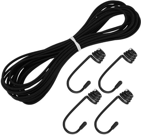 Elastic Bungee Cords, 10 M/32 Feet 0.16(4mm) Bungee Shock Cords, Stretchy String Ropes for Tie Down, Kayak Deck, Camping, Crafting