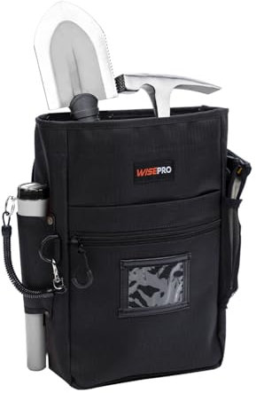 WISEPRO La détection de métaux trouve un sac banane, sac banane portable avec poches et étui, pochette pour PinPointer, Noir