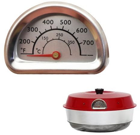 Thermometre Four Compatible avec Omnia Thermometre Cuisine en Acier Inoxydable avec 7cm Sonde Thermomètres pour Barbecue Fumoir Gril Casseroles Faitouts Mesure de 0 °C à 400 °C