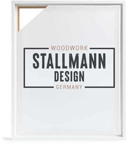 Stallmann Design Schattenfugenrahmen für Keilrahmen | 90x150 cm | weiß | MDF Rahmen für Leinwände mit außergewöhnlicher Tiefenwirkung (40mm) | mit Montagezubehör | ohne Glas und Rückwand