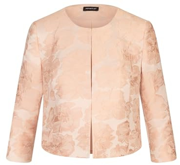APART Jacquard Bolero aus mattglänzendem Jacquard mit Allover Blumen, Rose, 44