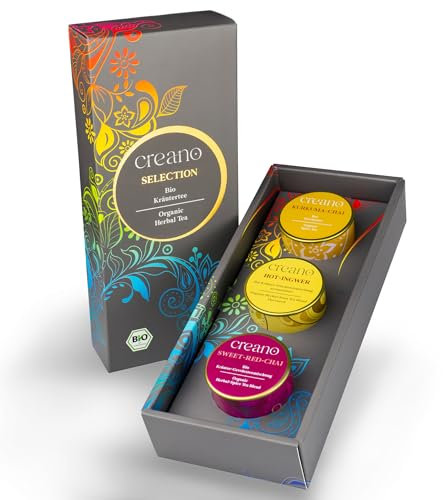 Creano Bio Kräutertee Geschenkset „LOSER TEE - SPICY“ - 3 unterschiedliche Sorten Tee in Metalldosen - 61g - vegan & glutenfrei - NEUHEIT 2024*