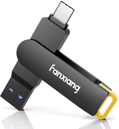 fanxiang USB Stick USB C und USB A 256GB, bis zu 220MB/s, Speicherstick mit Duallen Schnittstellen für Handy, Computer, Laptop, Tablet und TV(F375 256GB)