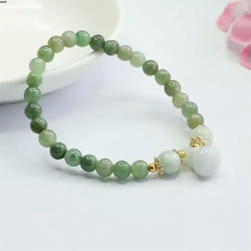 Bracelet en Perles de Gourde en Jade Vert Naturel de qualité A pour Femme