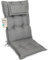 Herlag Hochlehner-Gartenstuhlauflage AVA Sun-Guard 123x50x9cm | UV-Schutz gegen Ausbleichen | Extra Dicke Sitzauflage 9 cm mit Kopfpolster | Polsterauflage Deluxe-Komfort | Öko Tex 100 | Silber