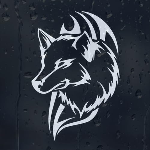 Tribal Wolf Vinyl Auto Aufkleber Aufkleber 15cm x 10cm Weiß