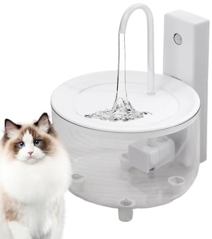 Fontaine A Eau Chat sans Fil,1.5L Fontaine A Eau Chat, Super Silencieuse, Facile À Mettoyer, Distributeur Électrique Calme avec Filtration Convient À Plusieurs Animaux De Compagnie