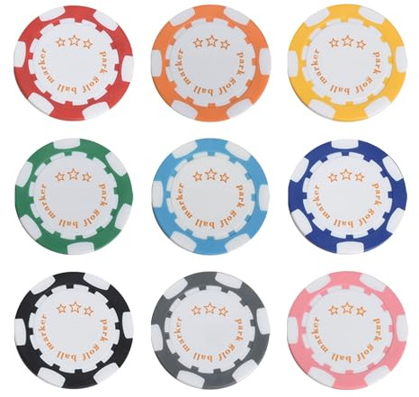 Tuxxjzm Poker Chip Ball Marker Golf – Golf Ball Marker Funny Poker Chip Collection – Sportivi novità 9X per Uomini Golfisti Adulti Campo