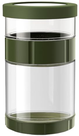 Pickle Jar- Pickle Dispenser | Glass Food Containers with Strainer | Silicone Lid Invertible Glass Bottle | Hourglass Proof Lids Olive for Kitchen Storage Upside Down Pickle Jar