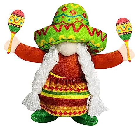 Holibanna Mexican Straw Hat Doll Hawaiian Theme Party Decoration Dwarf Gnome Ornaments