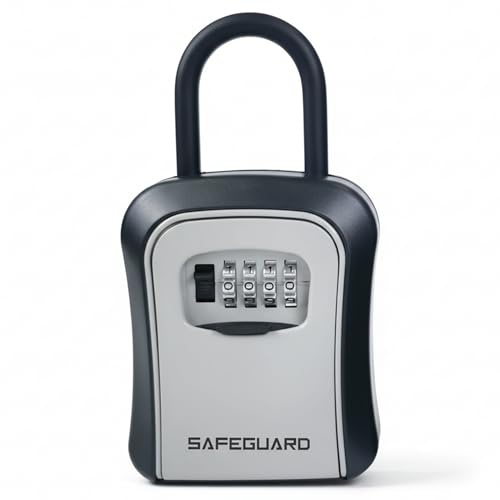 D&S London® Safeguard Shackle Key Safe Lock Box Hangable KeyBox Alloy body Secure Combination Padlock outdoor Key hider for Airbnb, Home, Garage, Office, Durable