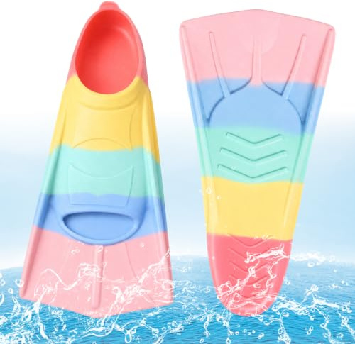 Palmes de natation pour enfants, palmes courtes avec sac en maille, palmes de natation pour entraînement de natation, palmes pour enfants, adultes, débutants