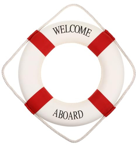 Gatuida Salvagente Decorativo Rosso in Schiuma e Cotone 50Cm Decorazione Murale Stile per Casa Feste e Fotografia
